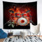 Loussiesd Schlagzeug Kit Wandbehang Burning Drum Set Wandteppich Rockmusik Themen Tapisserie für Jungen Mädchen Kinder Teenager Schlafzimmer Dekor Hip Pop Musikalische Muster Wandkunst 130x150cm