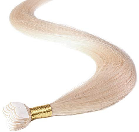 hair2heart Premium Mini Tape Extensions Echthaar - 12 Tapes 40cm Lichtblond Gold Asch
