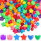 600 Stück Herzen Perlen Stern Perlen Großes Loch Perlen Mehrfarbige Acryl Perlen Armband Kawaii Regenbogen Halskette Schmuck Herstellung Bastelperlen für Weihnachten Valentinstag DIY