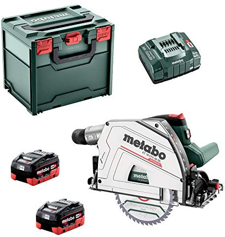 Metabo Akku-Tauchkreissäge KT 18 LTX 66 BL (601866660) 18V 2x LiHD; Ladegerät ASC 145; metaBOX 340, Art des Akkupacks: LiHD , Akkuspannung: 18 V, Akkukapazität: 2 x 5.5 Ah