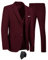 Furuyal Herren Anzüge 3-teiliges Slim Fit Anzug-Set, Zwei Knöpfe, Hochzeit, Business, Smoking, solide Blazer, Jacke, Weste, Hose mit Krawatte, Burgunder, XL
