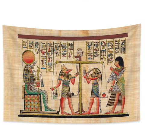 Haoyiyi 150x100cm Altägyptischer WandteppichSphinx Anime Mystic Ethnisch MusterMythologie Wandbehang Vintage Abstrakte Kunst Wandteppich Symmetrische Muster Für Schlafzimmer Dekor