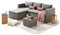 EVRE Malibu Rattan Garden Furniture Set 5 Piece 3 Seater Sofa 1 Ottoman Footstool Patio Outdoor Wicker Weave Lounge Sofa and Coffee Table (Grey)