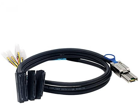 YANGQI yaoqijie 1m 0,5m SFF-8088 Zu SFF-8482 SAS SATA Kabelmini. SAS 26. Stift SFF 8088. Auf 4. SFF 8482 SAS 29 Stift SAS Kabel mit großem 4-poligen Netzkabel Lasting (Color : 2m)