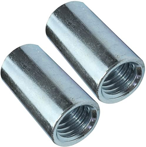 AERZETIX - C49632 - Set di 2 dadi manicotti di accoppiamento M10x25x13mm filettato - manicotto prolunga cilindrico tondo - in acciaio zincato