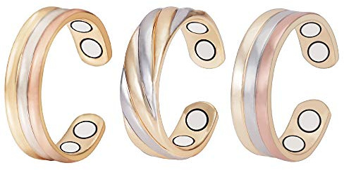 EnerMagiX Magnetische Kupferringe für Damen und Herren, ultrastarke Magnete, 99,99 % massives reines Kupfer, verstellbar