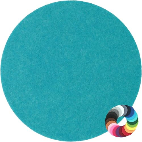 Rundes Platzset Filzuntersetzer in 35cm, Lago/Petrol (HF030) für Gläser, Essen, Tischdeko