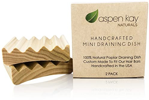 2er-Pack Seifenschale, Abtropfschale für unsere Shampoo-Bars & Conditioner-Riegel, 100% natürliches Pappelholz, kein chemischer Lack, Lack oder Fleck wird verwendet, handgefertigt in den USA (Mini)