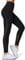 Yvette Sport Leggings Damen mit Mesh Taschen, Blickdicht high Waist Sporthose für Fitness Yoga Streetwear, Schwarz, L