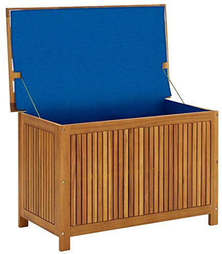 Gartenbox Akazie, Holzspeicher für Garten und Innenbereich, Massivholzbox mit Stauraum