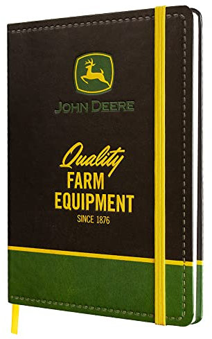 Nostalgic-Art Retro Notizbuch, A5, John Deere – Farm Equipment Logo Black – Geschenk-Idee für Traktor-Fans, Original Lizenzprodukt (OLP), Bullet Journal dotted, Vintage Design