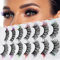 cobee Farbige Falsche Wimpern, 7 Paar Regenbogen Flauschige Wimpern Wispy Nerz Wimpern Gefälschte Wimpern Natürlicher Look Katzenaugen Wimpern für Cosplay Party Festival