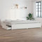 Homgoday Bett mit Schubladen Stauraumbett Bettrahmen Holzbett Schubladenbett Mit Kopfteil Doppelbett/Einzelbett Bettgestell für Schlafzimmer Gästezimmer Weiß 180x200 cm