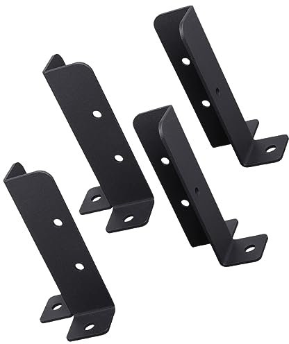 Housoutil Picket Fence 4pcs Post Base Bracket Iron Fence Anchor Bracket Rust Resistant Deck Post Base Cover Easy Installation for Terrace Balcony Garden Railing