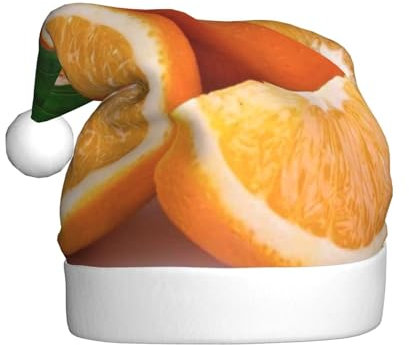 JCAKES Orangene Weihnachtsmütze für Erwachsene, Weihnachtsmannmütze, Urlaubsparty-Kopfbedeckung, in der Regel für Halloween, Weihnachten, Neujahrs-Kostüm-Zubehör.