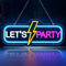 Let's Party Neonschild, Neonlicht mit Acrylplatte Neon Word Kunst Leuchtreklame Dekorative Wand Neon Schild USB für Schlafzimmer, Bar, Hochzeit, Party, Weihnachten, Geburtstagsfeier