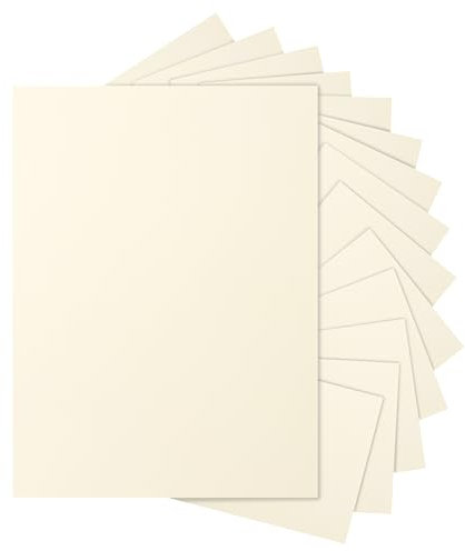 Silunkia 28 Blatt cremefarbener Karton, 21,6 x 27,9 cm, elfenbeinfarbenes Papier, 250 g/m², schweres, cremefarbenes Druckerpapier für selbstgemachte Karten, Hochzeitseinladungen, Speisekarten