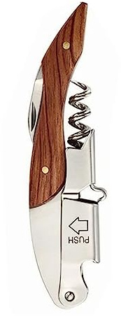 Weinöffner, Professioneller Kellner, Korkenzieher, 5 Kreise, Weinflaschenöffner, Weinschlüssel aus Edelstahl, Tragbarer Flaschenöffner mit Holzgriff und Kleinem Messer für