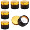 TESSTSY 6 Pièces Pots à Cosmétiques Rechargeables en Verre Ambré, Ronds Bocaux pour Crèmes, Lotion avec Joint (50ml)