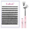 FADLASH Ciglia Finte Ciuffetti Kit 200pcs Volume Ciglia Finte 40D C Curl Mix 8-16mm, Bond & Seal Colla Ciglia Finte