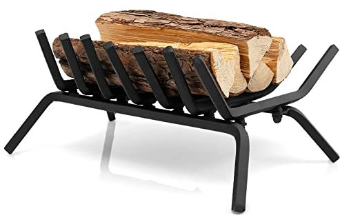 GOPLUS Grille Bûches pour Cheminée, Grille de Foyer à Barres, Métal Solide Robuste, Support Bûches, Intérieur et Extérieur, pour Foyer, Brasero Charge 50KG