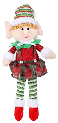 Weihnachtself Puppen, Weihnachtsfigur mit Langen Beinen, Weihnachts Neuheitsspielzeug, Elfen Elfen Plüschpuppen für Drinnen, Kinder, Jungen Und Mädche, Mädchen