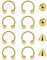 Besyvvin 16G Hufeisen Nasenring Lippenpiercing Ring 1,2mm Piercing Nase Septum Lippe Augenbrauen Helix Tragus Gold 6mm