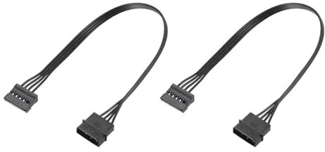PATIKIL 4 Pin Stecker IDE an Serial ATA Buchse Leistung Verteiler Konverter Adapter Kabel Festplatte HDD SSD Verlängerung Kabel 320mm/12.6 Pack von 2