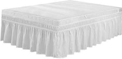 Amosfun Stilvolles Weißes Volant-bettlaken Für Doppelbett Gerüschter Rock Matratzenbezug Für Zuhause Und Hotel