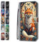 Leder Hülle für iPhone X XS Tasche mit Kartenfach Tierdruck Muster Schutzhülle Handyhülle Flip Case Klapphülle Cover Mädchen Jungs - Fuchs Schmetterling