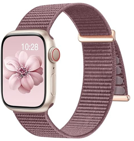 Upeak Cinturino Compatibile per Apple Watch Cinturino 40mm 41mm 38mm 42mm(Series 10), Cinturini Sport Donne Uomini per iWatch SE Serie 10/9/8/7/6/5/4/3/2/1/Ultra, Viola Fumé