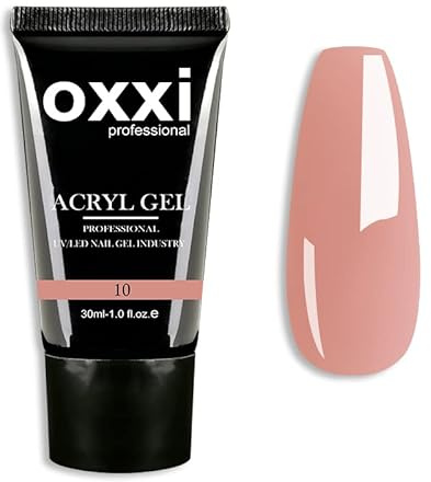 Oxxi Professional 30ml Acryl Gel Poligel für den Aufbau von künstlichen Acrylnägeln mit Press-on-System (Pink 10)