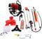 Débroussailleuse Thermique 4 en 1 Rotofil Thermique Multifonction Coupe Bordure Thermique 52 CC Moteur 2 Temps,Type à Dos Taille Haies 8500 RPM Capacité du Réservoir 1L,Applicable à l'agriculture