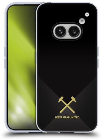 Head Case Designs Officially Licensed West Ham United FC Black & Gold Hammer Marque Kit Gel Case [Military Grade Protection] Compatible With Nothing Phone (2a)