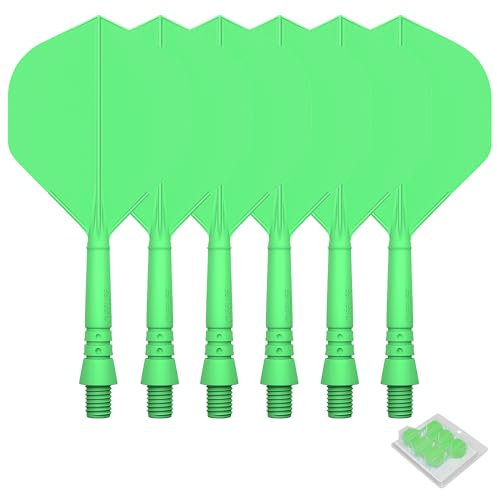 CyeeLife Dart Schäfte und Flights aus einem Stück,2BA Dartpfeile Zubehör CF02A Grün-M