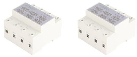YDuupxe 2 Pz Trifase Guida DIN Voltmetro Amperometro Sovratensione Automatica Protezione Sovracorrente Stabilizzatore di Corrente per Protezione Domestica AC 390-500 V
