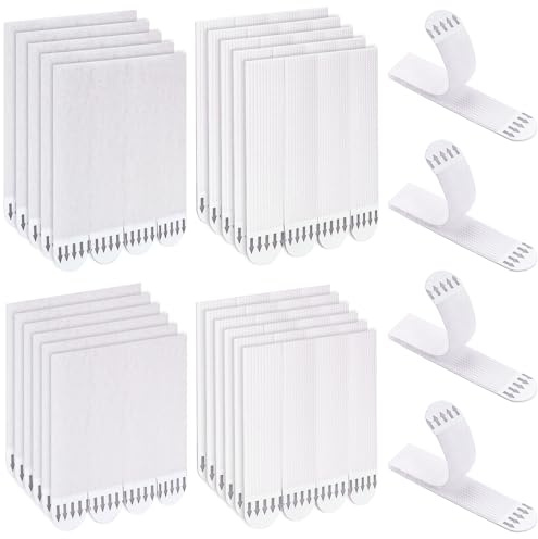48 Paires Languette Accroche Tableau, Accroche Tableau sans Percer, 16*70mm/19*92mm Bandes de Suspension Résistantes à l'Eau Amovibles Fixations pour Accrocher des Cadres, Accrocher Décos de Noël