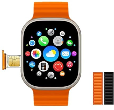 2024 HOT HW ULTRA 2 CALL 2.02 Inch AMOLED GPS 4G SIM Smartwatch Dual Camera Wifi 2GB Ram 16GB ROM Download APP Game Android Smart Watch Support SIM Ca (Add B+O Nylon)