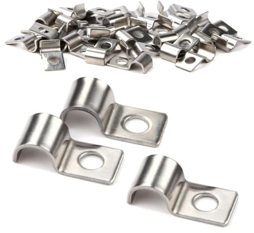 XoeLLe 50 Pezzi Fascette Metalliche, Fascette Stringitubo di Fissaggio, Fascetta Stringitubo per Cavi e Tubi, Piccola Morsetti per Tubi, Fascette Metalliche Stringitubo, Fermacavi in Acciaio Ø 6-7 mm