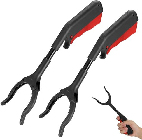 2 Stück Greifzange Für Senioren,Müllgreifer,Kurz Müllgreifer,Tragbare Müll Zange Greifarm,Greifer Für Senioren,Hygienemüllklammern,Abfallzangen, Müllsammelzange, Für ältere Menschen, Kinder (28cm)