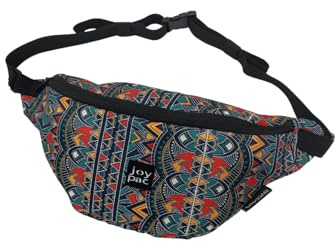 joypac - Bauchtasche CROSSME, Leichte Bauchtasche Damen und Herren, Geräumig Gürteltasche, Funktionell Hüfttasche, Umhängetasche, Hüfttaschen - Ethno World Green