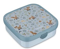 Mepal - Bento Brotdose Groß Campus Little Dutch - Bento Lunchbox für Kinder - Inklusive 2 auslaufsicheren Bento Fächern & Gabel - Bento-Fach ist mikrowellengeeignet - 2x 200 + 1250 ml - Forest Friends