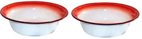 TOPBATHY 2stücke Emailliertes Retro-becken Dünne Suppenschalen Haushalts-emaillegeschirr Praktisch Für Küche Und Zuhause Leicht Zu Reinigen