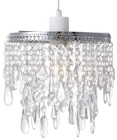 SHINY STAR Crystal Pendant Light Shade, Modern Chandelier Design Ceiling Pendant Light Shade with Clear Acrylic Crystal-903C