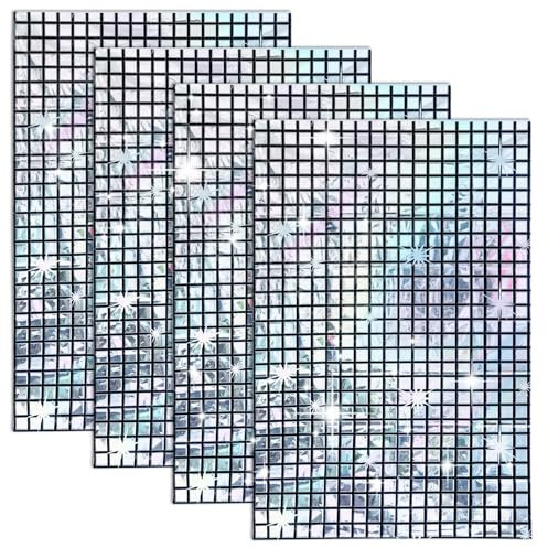 4 Stück Disco Glitzervorhang Lametta Tischläufer Glitzervorhang Silber Lametta Vorhang 1mx2 m Glitzer Vorhang Party Deko für Geburtstag Disco Deko Fotohintergrund Hochzeitsfoto Discokugel Tischläufer