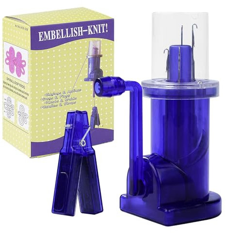 Outbit Handbetriebene Strickmühle Maschine, Weberei Strickmaschine, Home Manual Software Strickmaschine, Strickmühle mit Kurbel für Socken Schmuck Armbänder DIY Handmade für Anfänger (Blau)