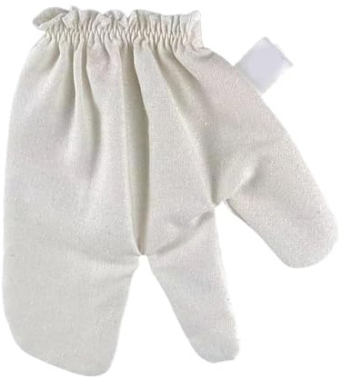Garshana Gloves Raw Silk Massage Gloves Ayurveda -Massage, Handschuhe Aus Rohseide Für Peeling Mit Elastischen Handgelenksband Für Bad -Spa -Dusche, Nähr- Und Massage -Haut (1PCs)