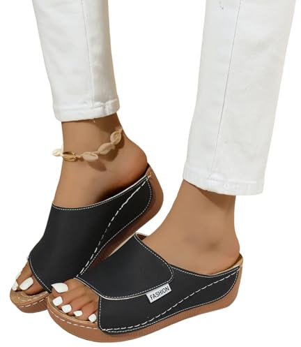Vivastep Sandalen Damen - Ergonomische Rutschfeste Orthopädische Sandaletten zur Schmerzlinderung Pantoletten Platform Bequem Keilsandalen Sommer Hausschuhe Sommerschuhe, bergxperten schuhe damen