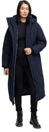Navahoo Damen Mantel mit magnetischer Abdeckleiste und Rucksackträgern warme Winterjacke Schneewächter 14 XS-5XL