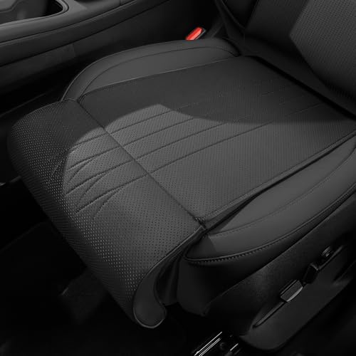 Treesiche Sitzkissen Auto Vordersitze, Autositzkissen mit Beinstütze, Anti Rutsch Autositzschoner, Ergonomisches Sitzkissen Auto für Autofahrer und den Einsatz im Büro, Schwarz